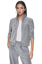 DKNY Women's Metallic Velvet Knit Jacket
