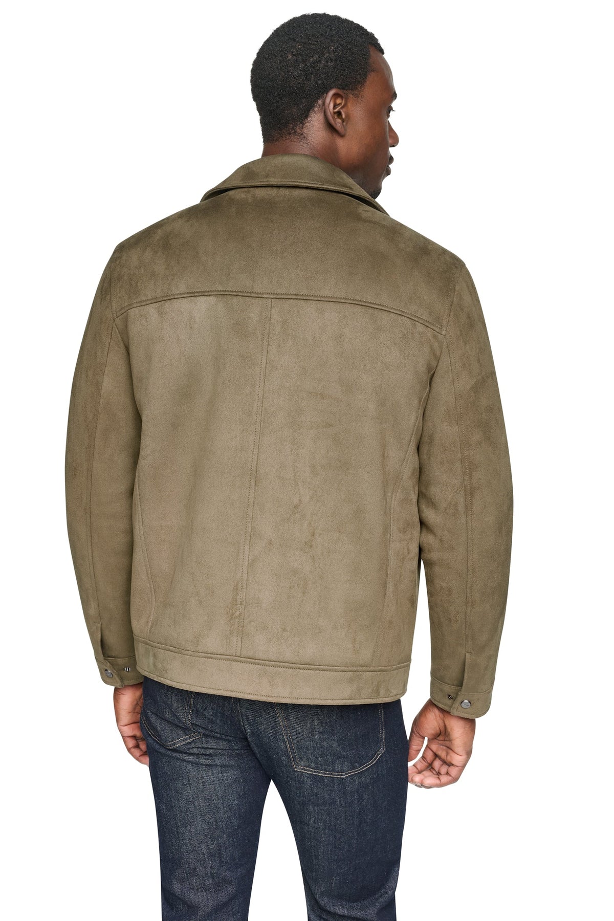 DKNY Men's Faux Suede Trucker Jacket