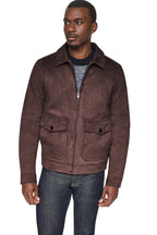 DKNY Men's Faux Suede Trucker Jacket
