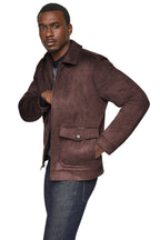 DKNY Men's Faux Suede Trucker Jacket