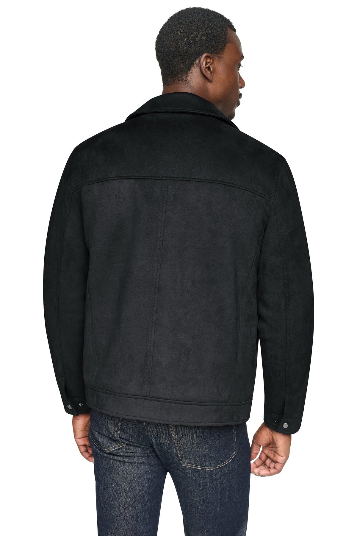 DKNY Men's Faux Suede Trucker Jacket