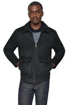 DKNY Men's Faux Suede Trucker Jacket