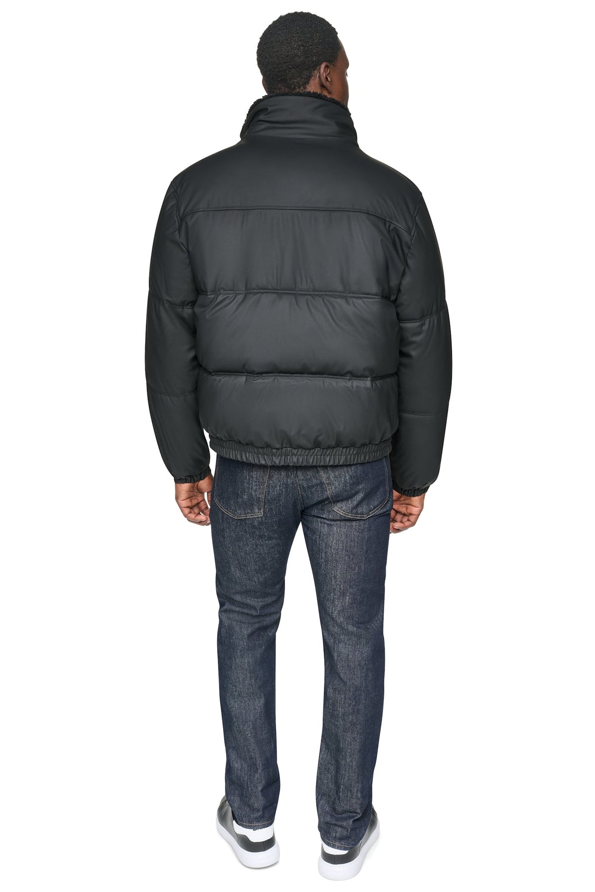 DKNY Men's Quilted Bomber Jacket - Black - View 5