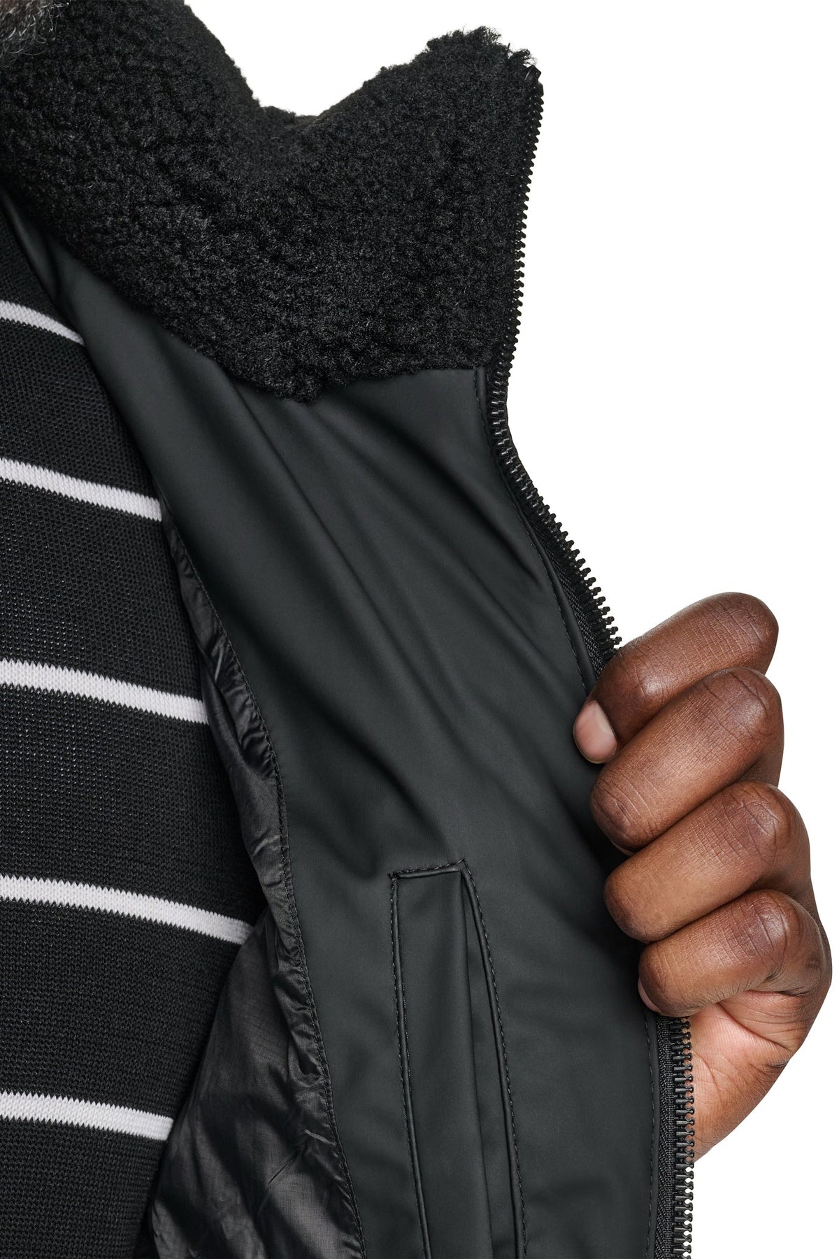 DKNY Men's Quilted Bomber Jacket - Black - View 7