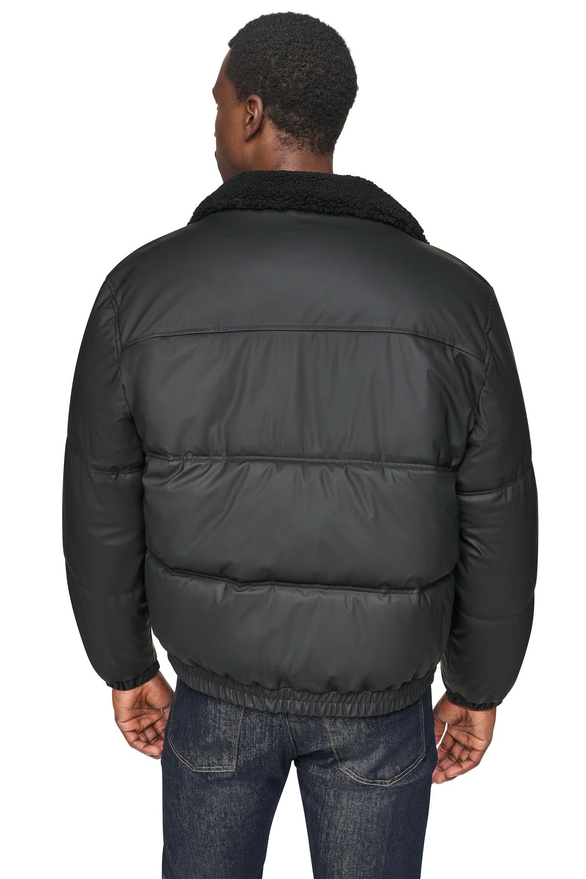 DKNY Men's Quilted Bomber Jacket - Black - View 3