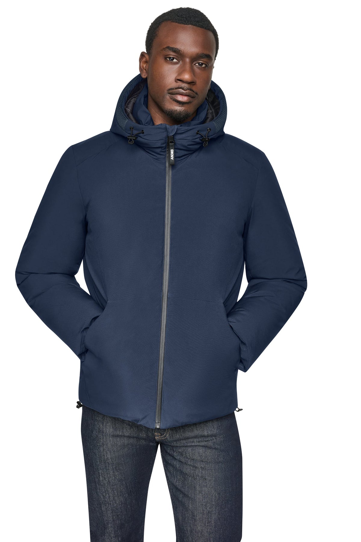 DKNY Hooded Puffer Jacket - Navy