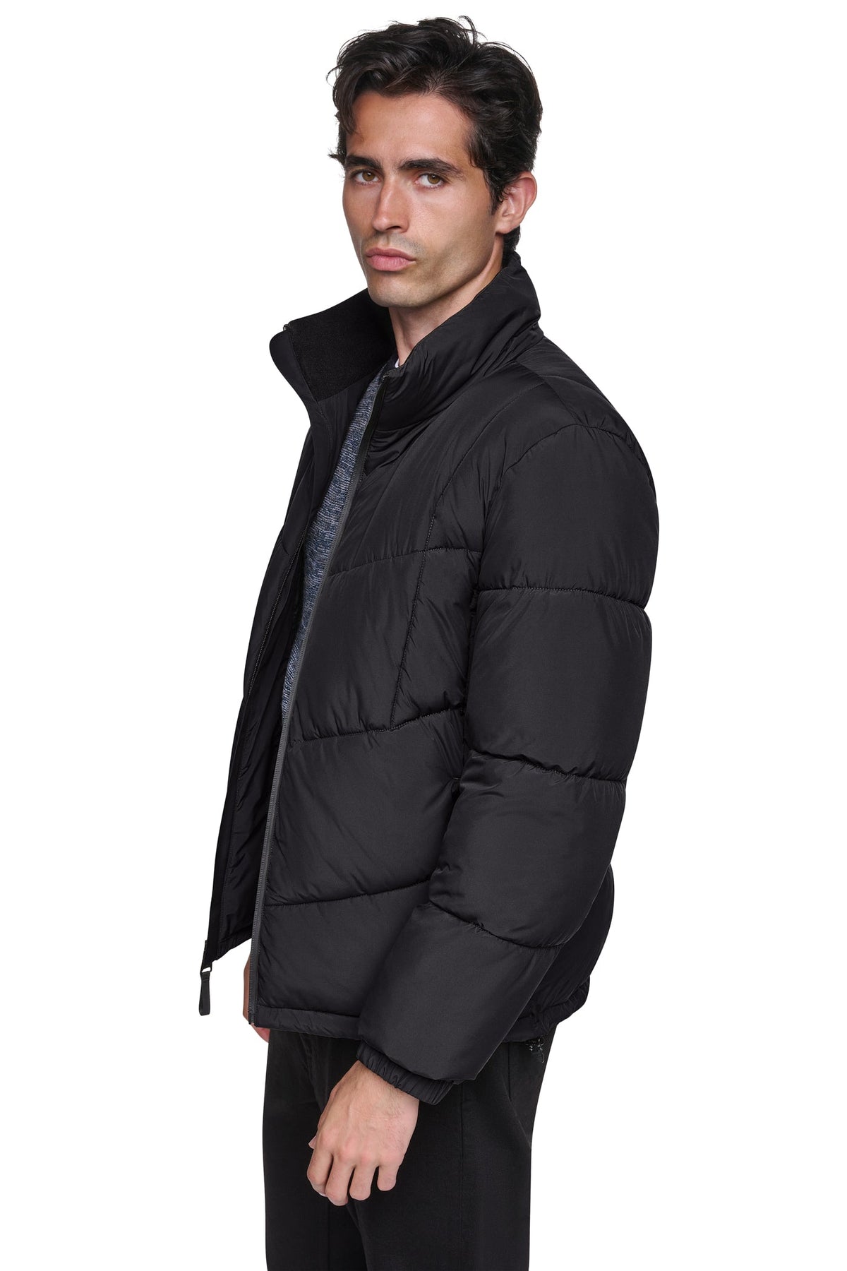 DKNY Men's Stretch Puffer Jacket Black