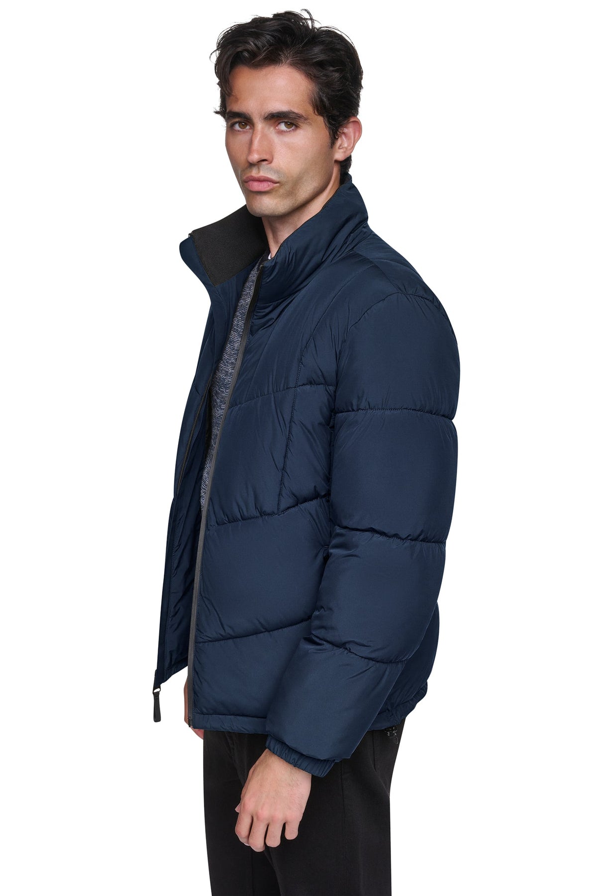 DKNY Men's Stretch Puffer Jacket Navy