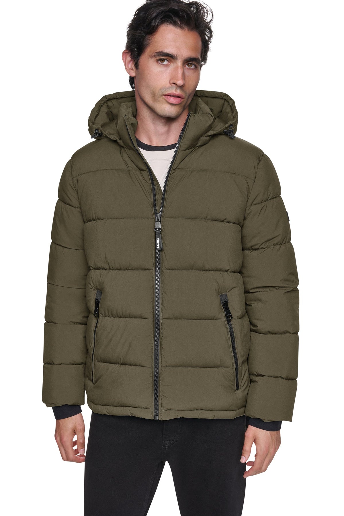 DKNY Men's Heavy Weight Hooded Puffer