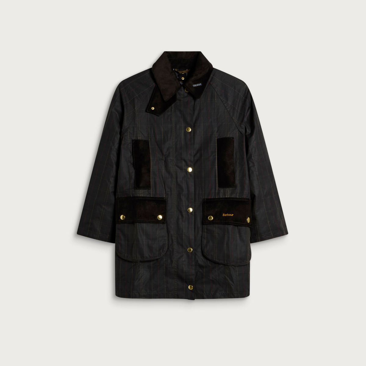 Barbour Women's Icons Modern Beaufort Waxed Cotton Jacket – Classic Tartan & Olive