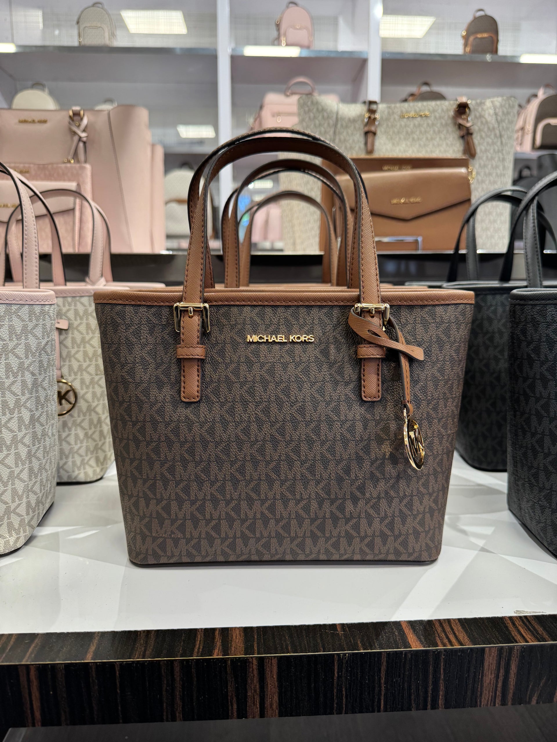 Michael Kors Jet Set Travel Extra-Kleine Tragetasche mit Logo oben