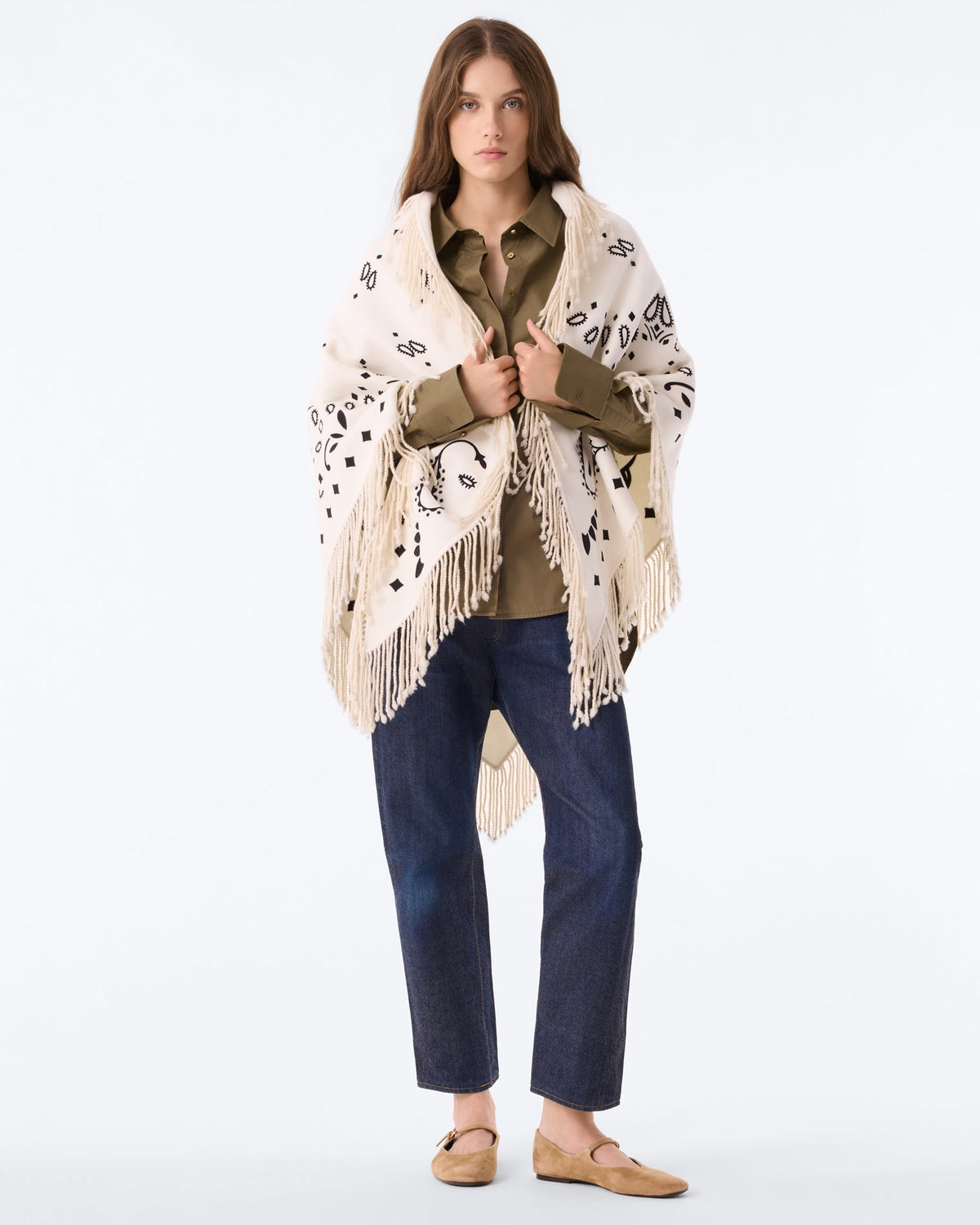 Kujten Sohare Bandana Cashmere Shawl - White 3