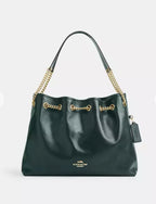 COACH Evelyn Shoulder Bag in Shiny Smooth Leather