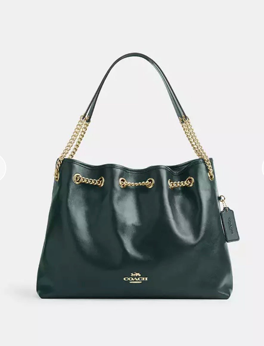 COACH Evelyn Shoulder Bag in Shiny Smooth Leather