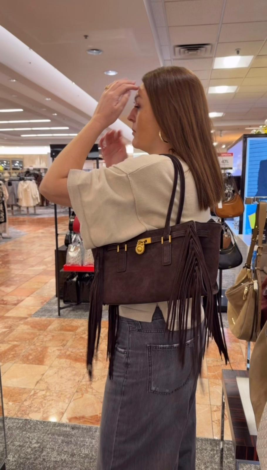 Michael Kors Hamilton Maderne Suede Satchel