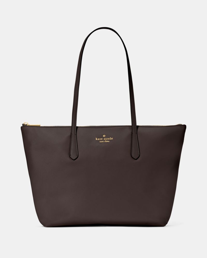 Kate Spade Kitt Ksnyl Tote Bag Hot Fudge