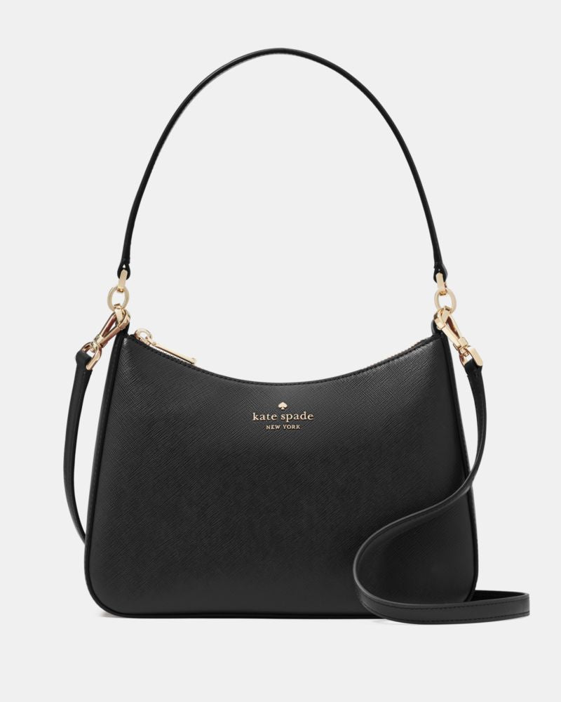 Margot Medium Shoulder Bag Textured Leather - Black