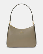 Margot Medium Shoulder Bag Textured Leather - Beige Gray