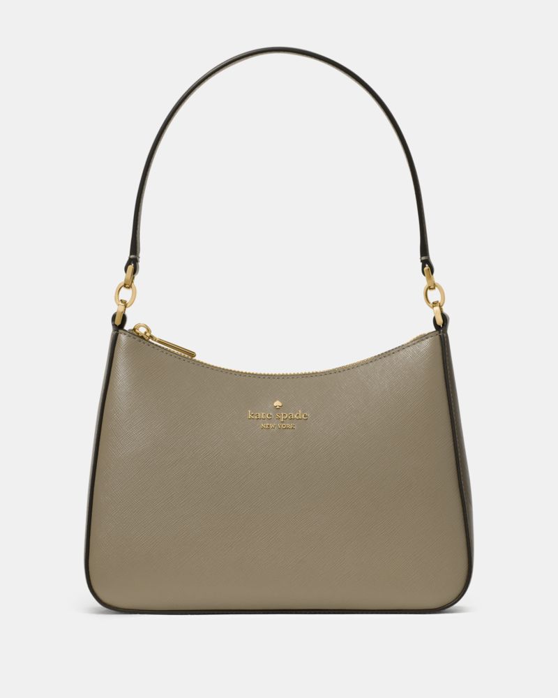 Margot Medium Shoulder Bag Textured Leather - Beige Gray