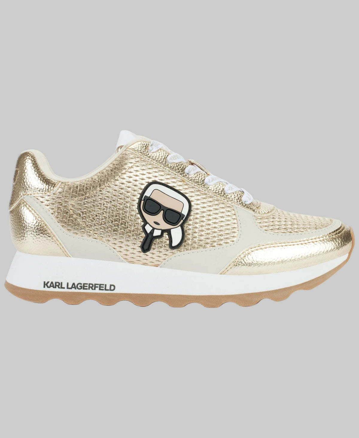 Karl Lagerfeld Meade Metallic Mesh Trainer Sneaker