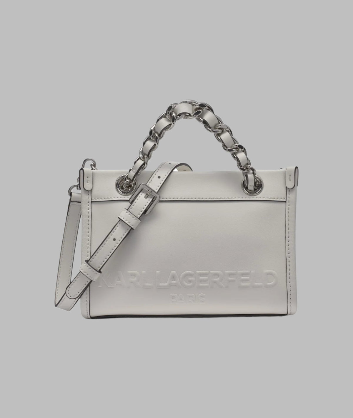 Karl Lagerfeld Savoie Small Leather Crossbody White