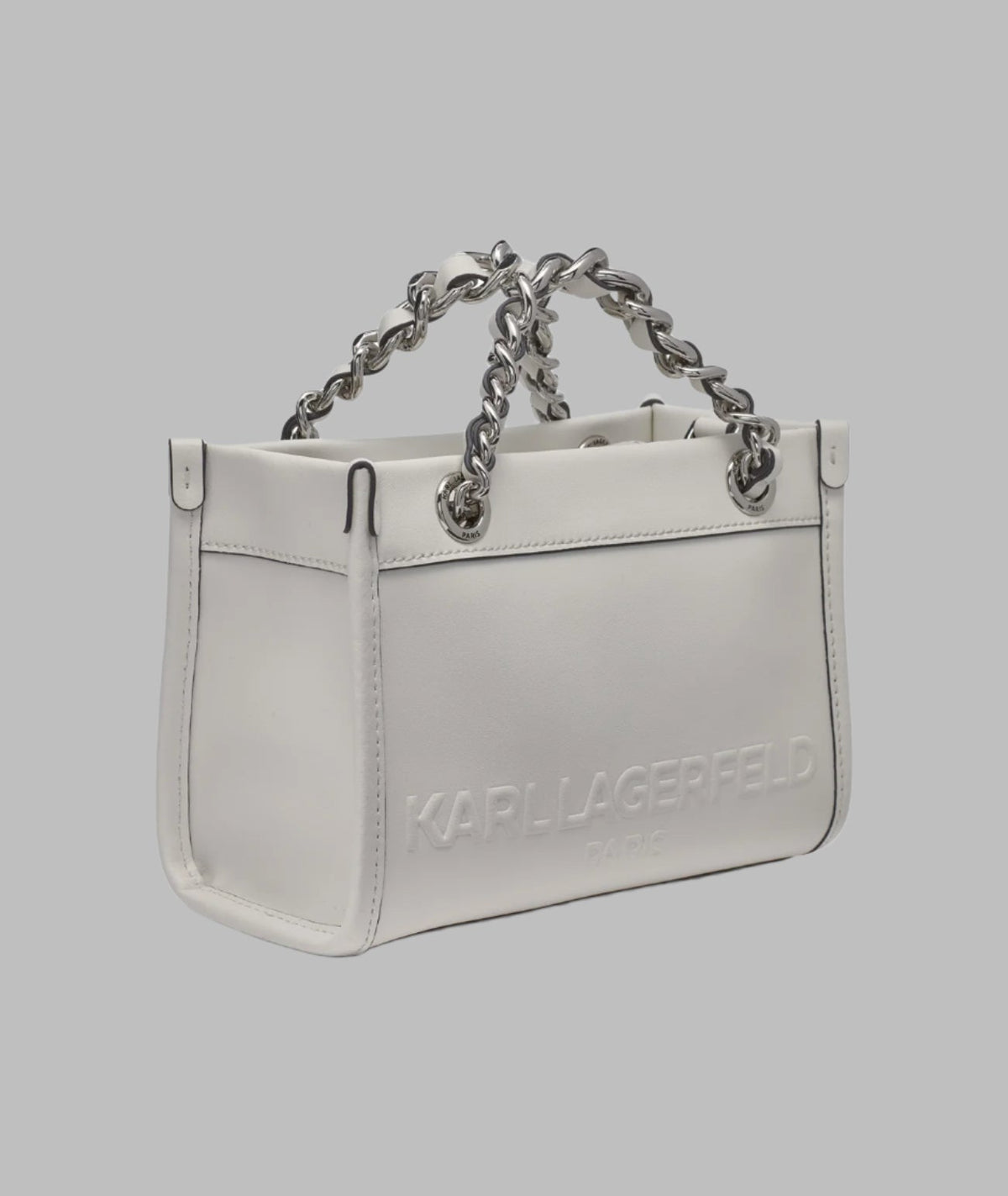 Karl Lagerfeld Savoie Small Leather Crossbody White
