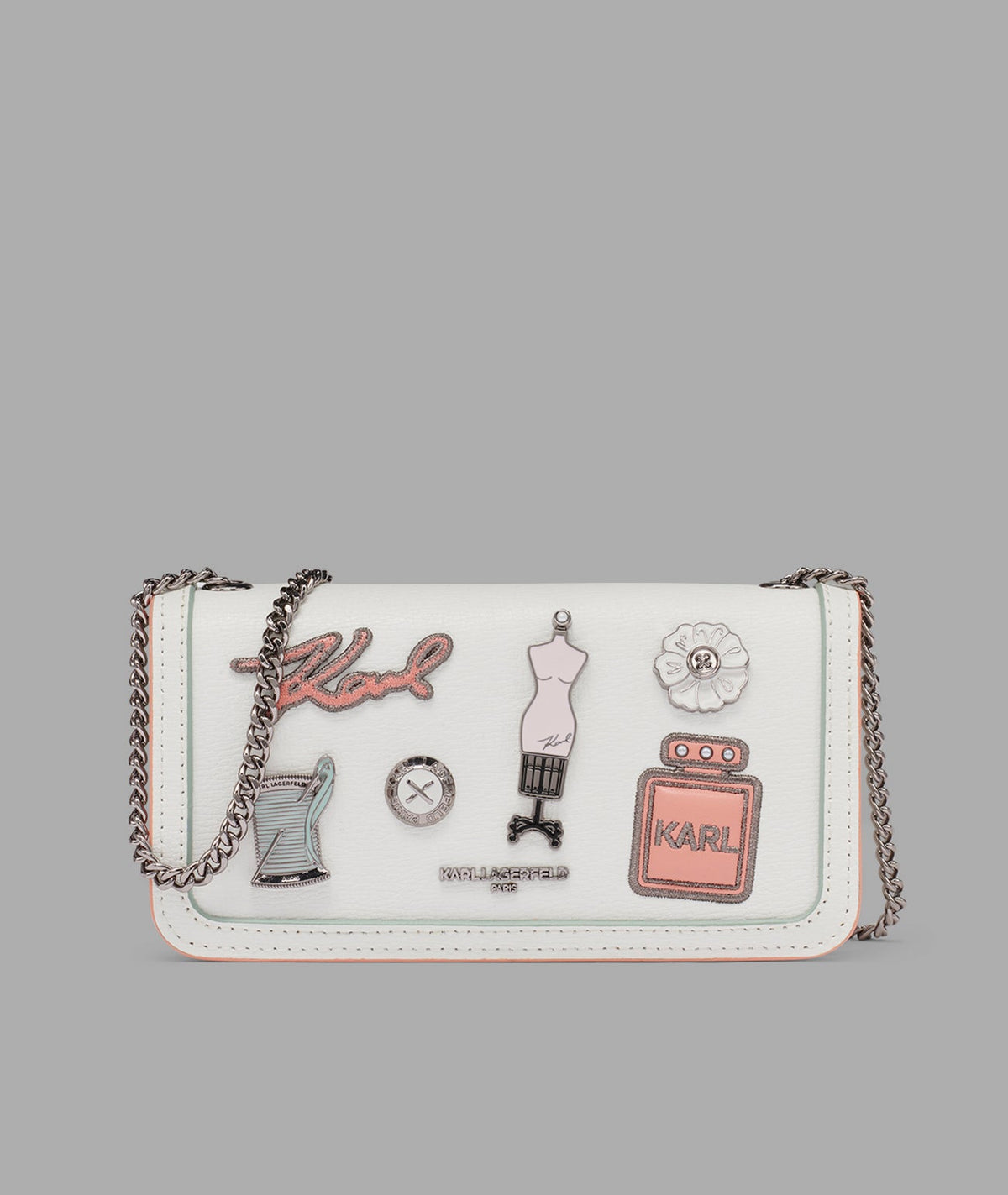 Karl Lagerfeld Kosette Shoulder Bag with Oversized Fashion Pins