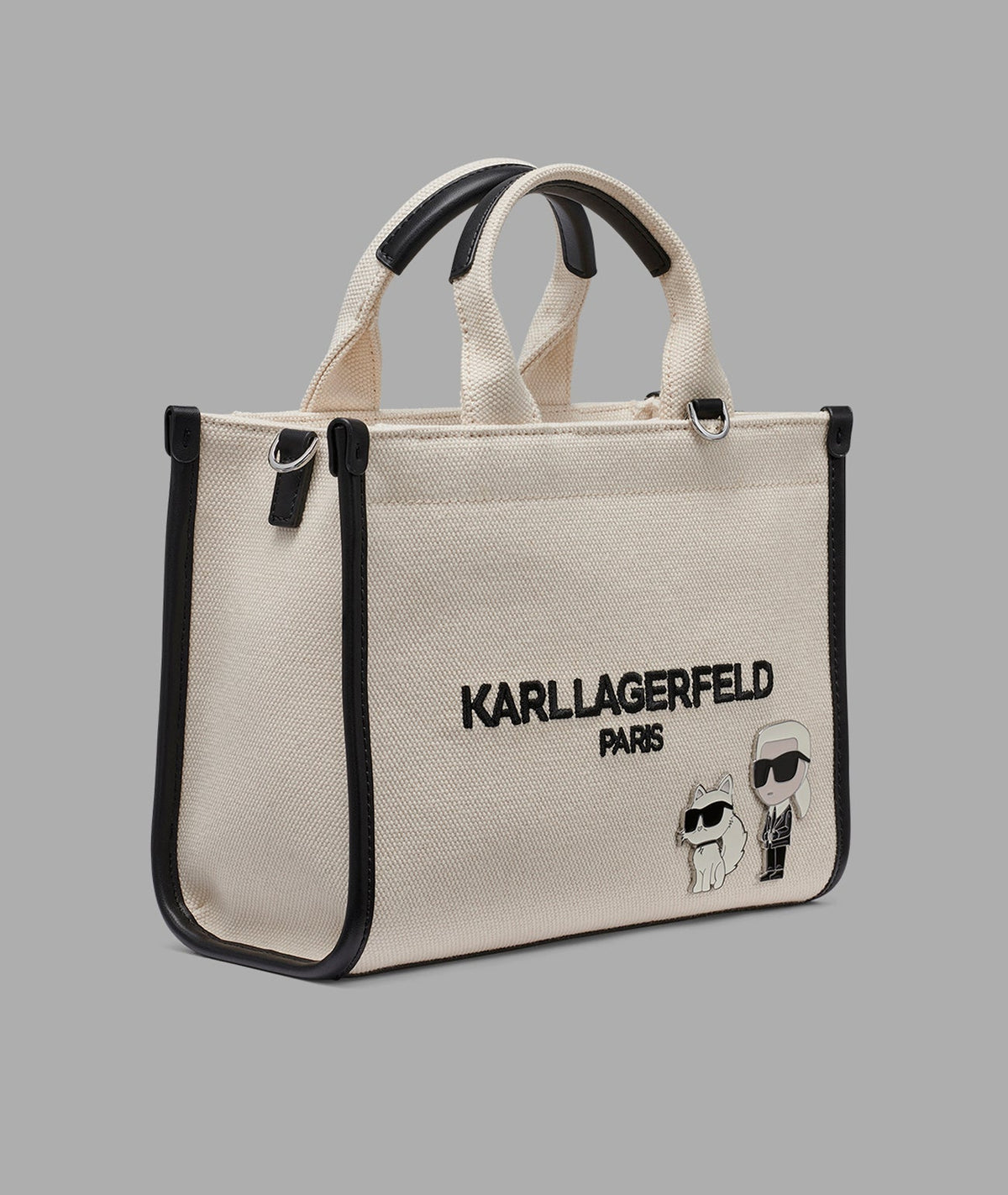 Karl Lagerfeld Kristina Canvas Karl et Choupette Logo Crossbody Natural