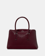 Kate Spade Thompson Street Shiny Quilted Small Satchel Bag - Dark Raspberry