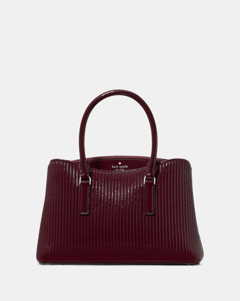 Kate Spade Thompson Street Shiny Quilted Small Satchel Bag - Dark Raspberry
