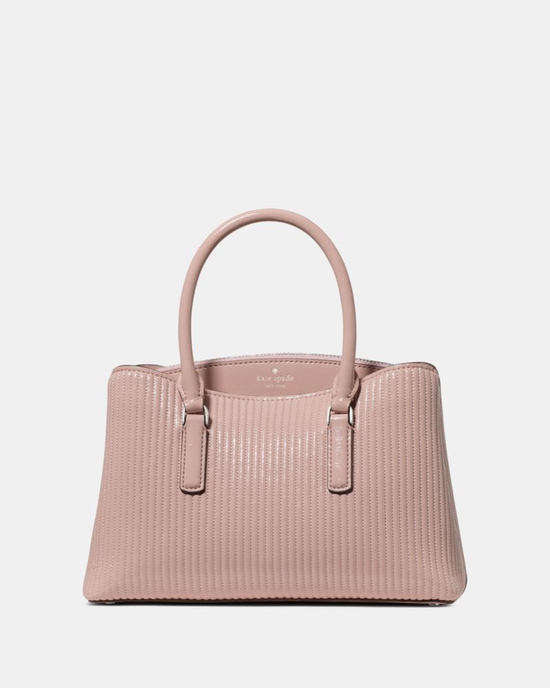 Kate Spade Thompson Street Shiny Quilted Small Satchel Bag - Rose Smoke