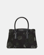 Kate Spade Thompson Street Floral Suede Small Satchel Bag - Black
