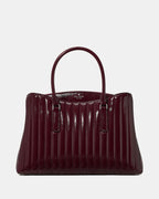 Kate Spade Thompson Street Shiny Quilted Satchel Bag - Dark Raspberry