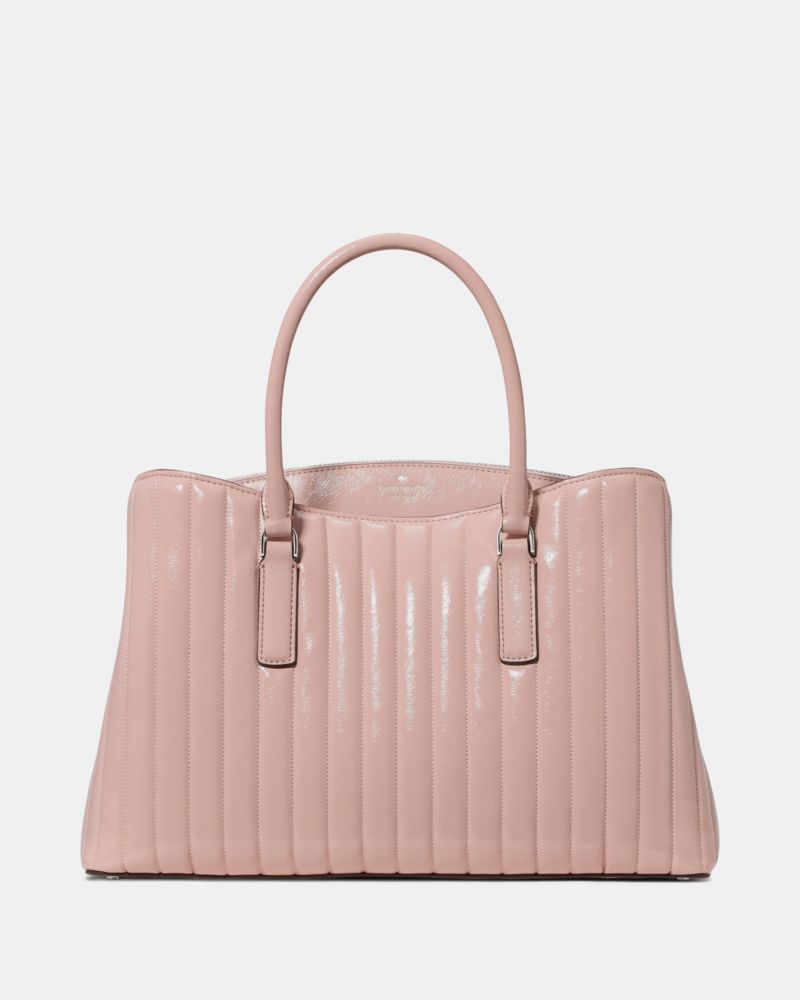 Kate Spade Thompson Street Shiny Quilted Satchel Bag - Rose Smoke