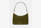Kate Spade Margot Medium Shoulder Bag Suede Enchanted Green