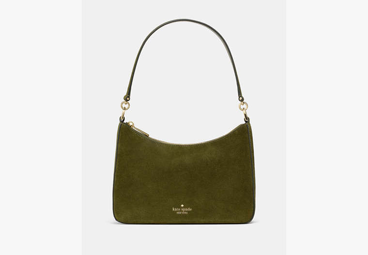 Kate Spade Margot Medium Shoulder Bag Suede Enchanted Green