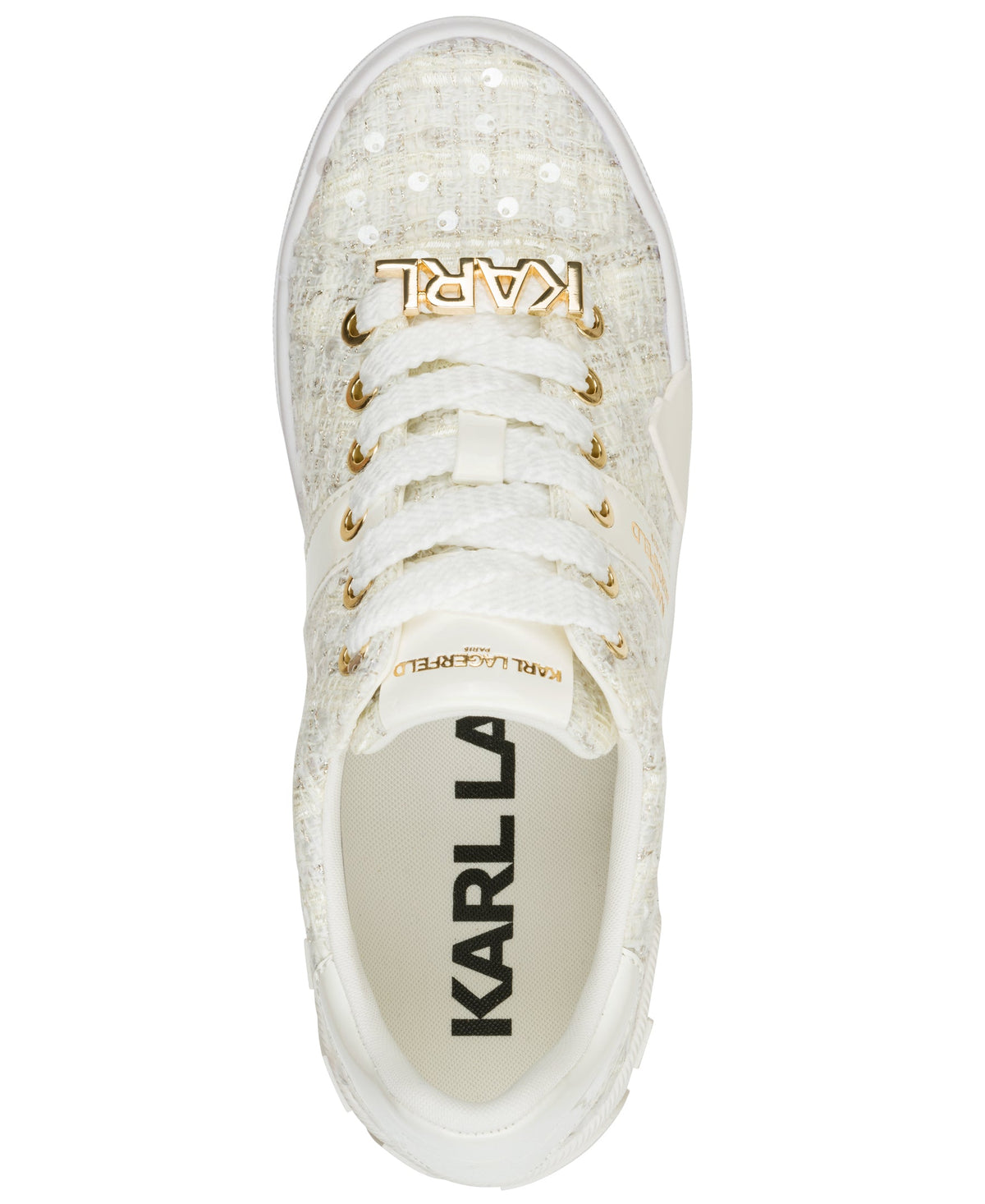 Karl Lagerfeld Mablyn Logo Lace-Up Sneaker Cream