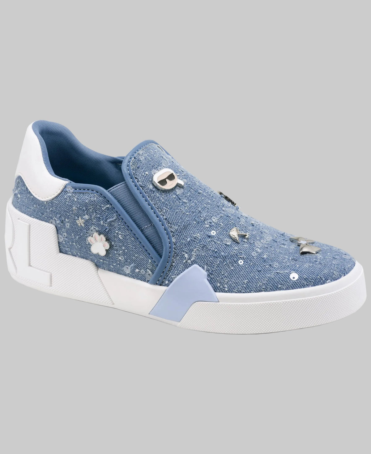 Karl Lagerfeld Maude Denim Slip On with Shimmer