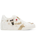 Karl Lagerfeld Mavise Velvet Dot Slip-On Sneaker Cream/Gold