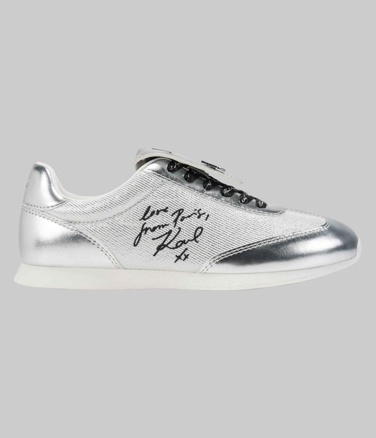Karl Lagerfeld Midwood Metallic Canvas Trainer Sneaker