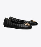 Chelsea Quilted Ballet Flat - Perfect Black / Rolled Brass