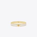 Tory Burch Slim Leather Inlay Cuff Tory Gold / New Ivory