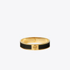 Tory Burch Small Leather Inlay Cuff Tory Gold / Black