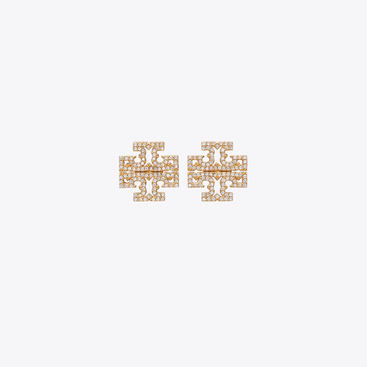 Tory Burch Britten Pavé Stud Earrings Tory Gold / Crystal