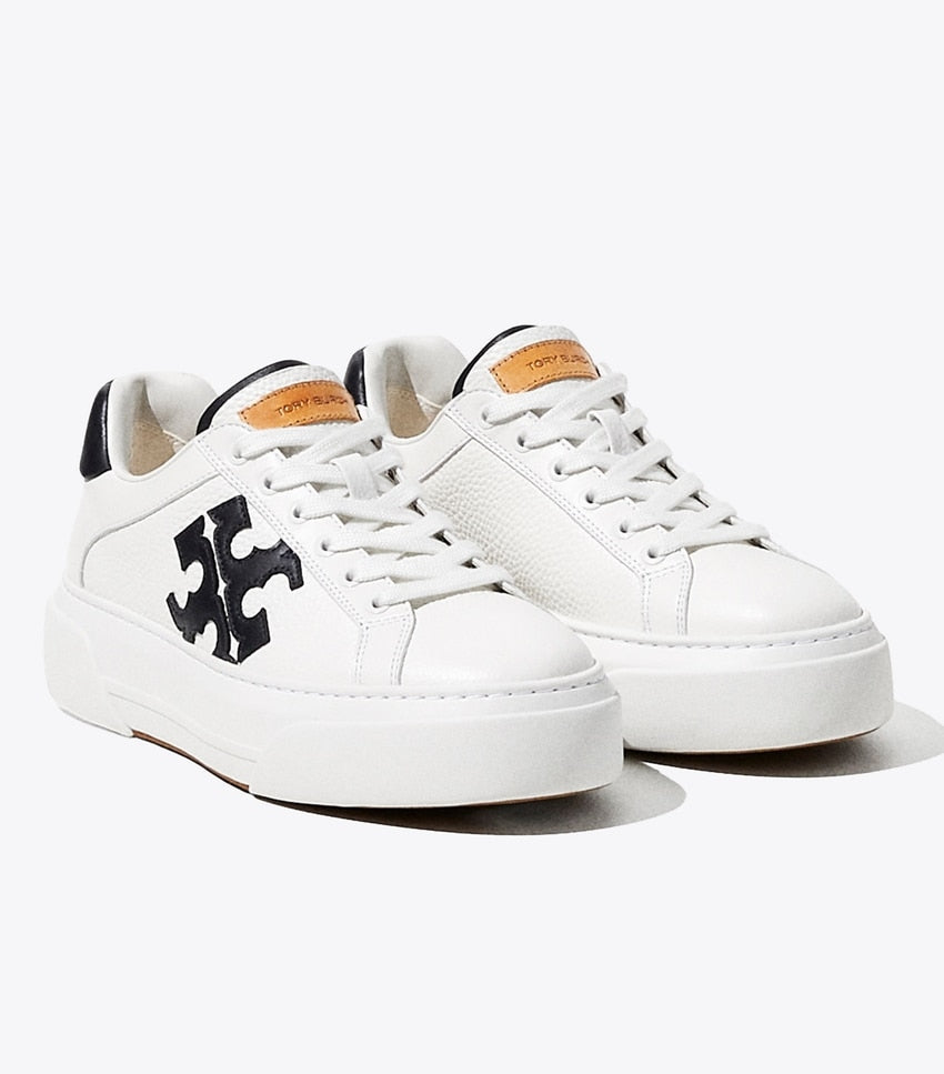 Tory Burch Multi Logo Platform Sneakers - Perfect Black Snow White