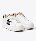 Tory Burch Leather Platform Sneaker - Perfect Black / Snow White / Snow White