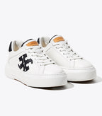 Tory Burch Leather Platform Sneaker - Perfect Black / Snow White / Snow White
