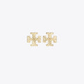Tory Burch Textured Rope Logo Stud Earrings – Küpe