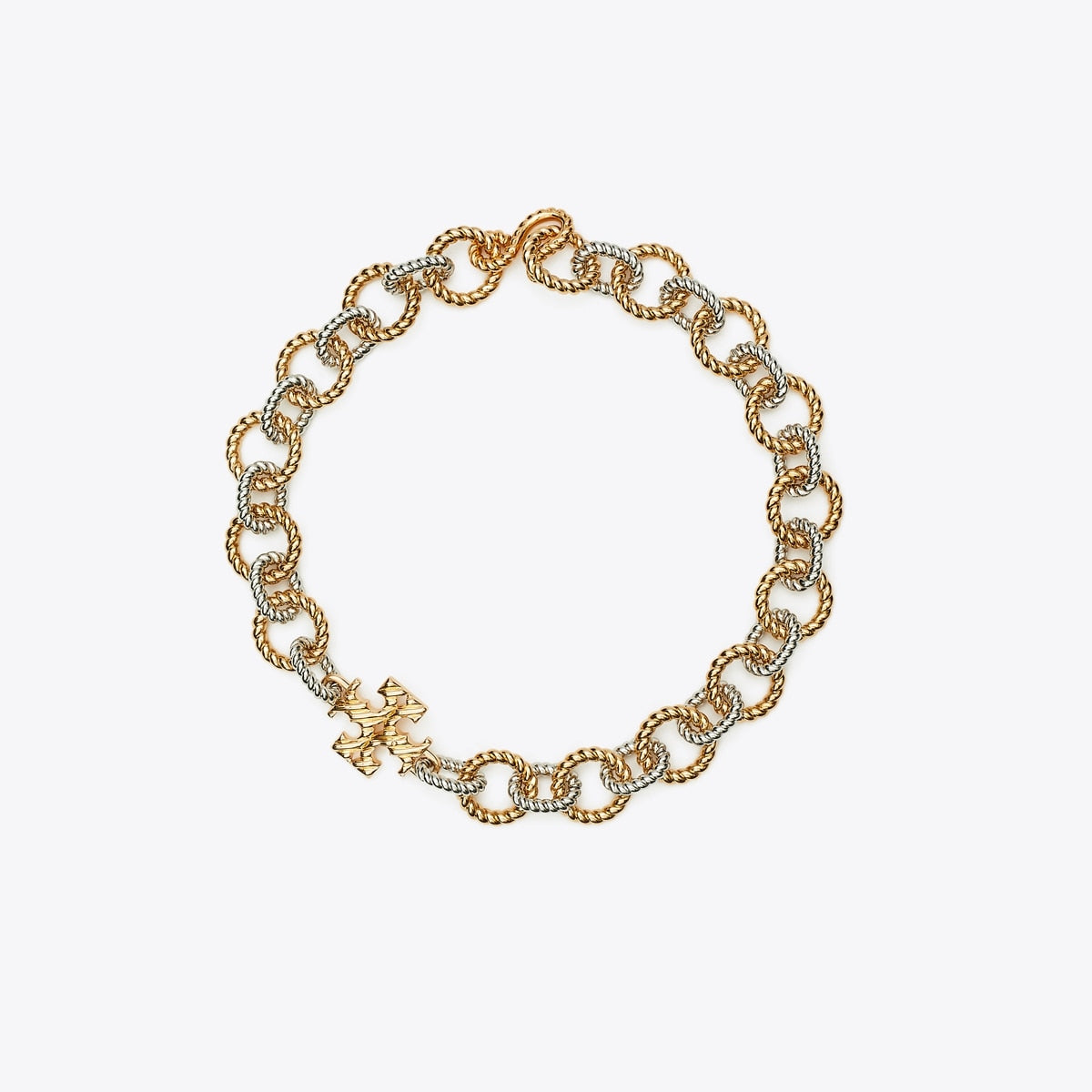 Tory Burch Textured Rope Mixed Metal Necklace – Kolye