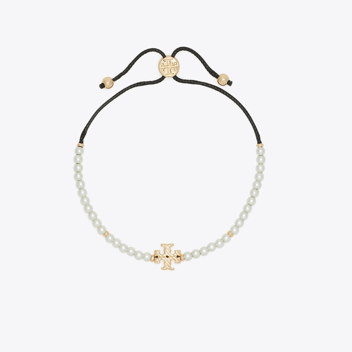 Tory Burch Textured Rope Logo Slider Bracelet - White